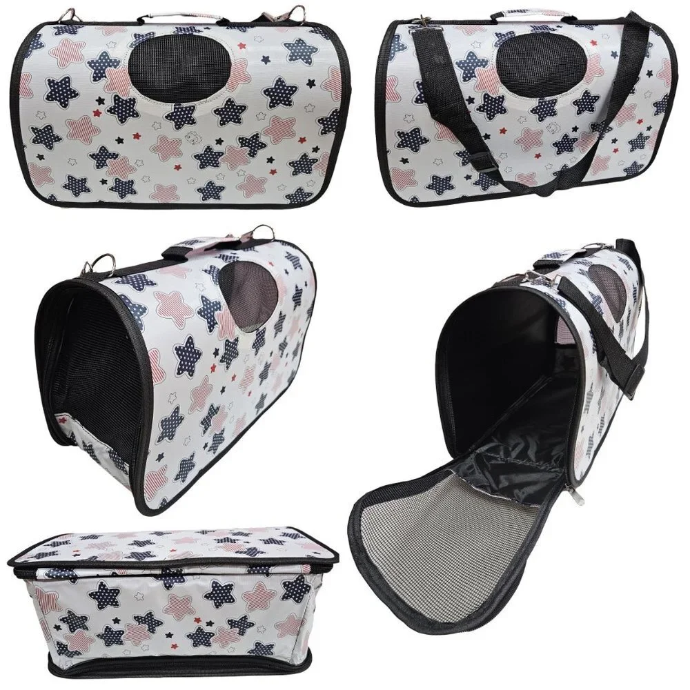 Pet Carrier, Beige with Stars Print
